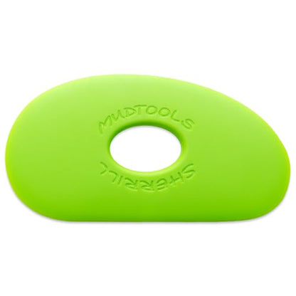 Mudtools Pottery Ribs – Shape 0 Polymer Rib (Green Medium), Small Kidney-Shaped Clay Shaping Tool for Clay & Ceramics (G0) - color: Green - Medium (G0)