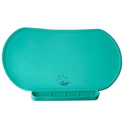 Silicone Children's Place Mat - Baby Mumbo | Food-Grade Quality with Unique Raised Edges for Spill Prevention | Lightweight, Portable, and Spill-Proof Tray (Giggle Green) - color: Giggle Green