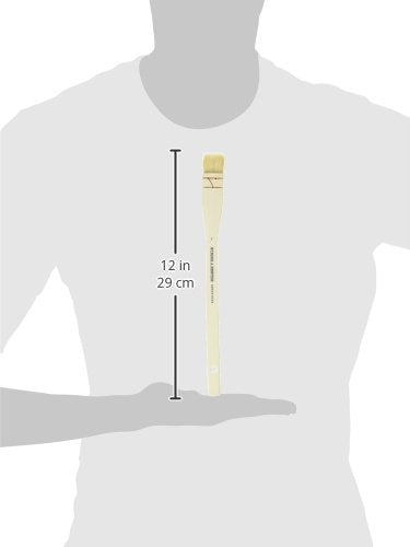Winsor & Newton Hake Wide Flat Wood Handle Brush-1", 1", White - size: 1 inch, style: Hake Wide Flat