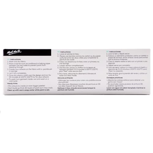 Mont Marte Signature Fabric Paint, 20pc x 0.7oz (20ml), Suitable for DIY Fashion and Homewares - color: 20 colors