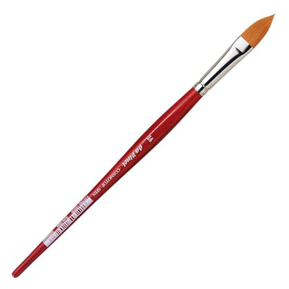 da Vinci Watercolor Series 5584 CosmoTop Spin Paint Brush, Pointed Oval Synthetic with Red Handle, Size 14 - size: Size 14, style: Pointed Oval