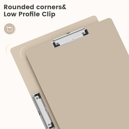 Extra Large 11x17 Clipboards, Landscape and Vertical Layout 2 Pack | Khaki Plastic Drawing Boards with Low Profile Clip. Suitable for Watercolor, Sketching, Painting. Art & Drafting Supply - color: Khaki