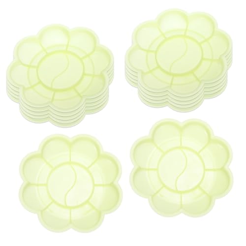 PATIKIL 12Pcs Paint Tray Palette, 3.1"/8cm Plastic Painting Palette Flower Shape for Watercolor Gouache Drawing Art Craft DIY Project, Yellow - color: Yellow, size: 3.1"/8cm