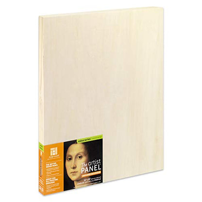 Ampersand Art Supply Unprimed Basswood Artist Panel, 1-1/2" Cradled Profile, 9"x12" - size: 9"x12", style: 1-1/2" Cradled