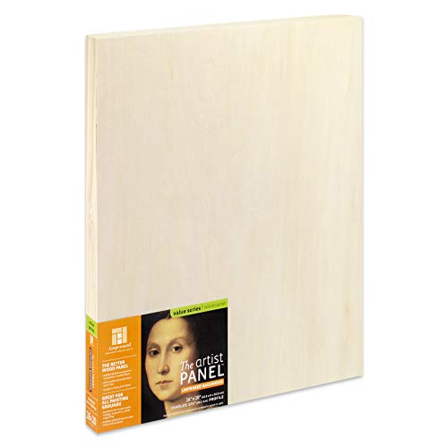 Ampersand Art Supply Unprimed Basswood Artist Panel, 1-1/2" Cradled Profile, 9"x12" - size: 9"x12", style: 1-1/2" Cradled