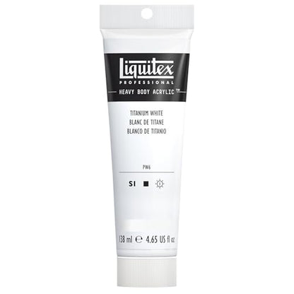 Liquitex Professional Heavy Body Acrylic Paint, 4.65-oz (138ml) Tube, Titanium White - color: Titanium White, style: 4.65-oz Tube