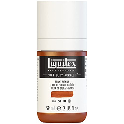 Liquitex Professional Soft Body Acrylic Paint, 59ml (2-oz) Bottle, Burnt Sienna - color: Burnt Sienna, style: 2-oz Bottle