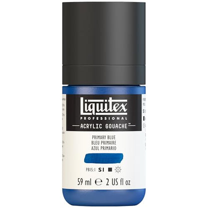 Liquitex Professional Acrylic Gouache, 2-oz (59ml) Bottle, Primary Blue - color: Primary Blue