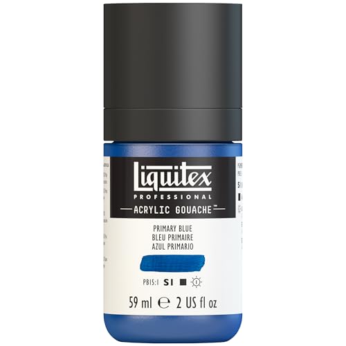 Liquitex Professional Acrylic Gouache, 2-oz (59ml) Bottle, Primary Blue - color: Primary Blue