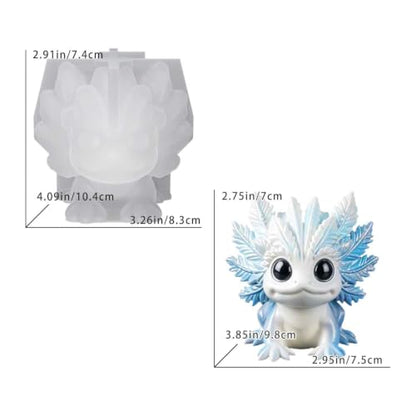 3D Cute Axolotl Silicone Mold, Salamander Walking Fish Candle Soap Making Mold, Flexible Epoxy Resin Casting Mold for DIY Aromatherapy Plaster, Fantasy Home Decor