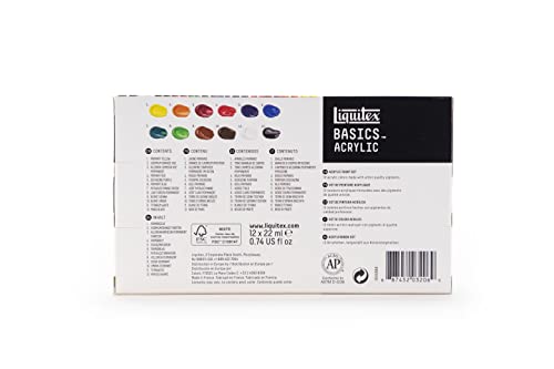 Liquitex BASICS Acrylic Paint Set, 12 x 22ml (0.74-oz) Tube Paint Set - style: 12 x 22ml (0.74-oz)
