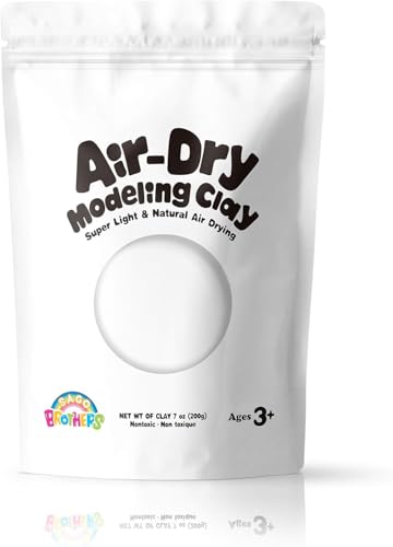 Sago Brothers White Air Dry Clay, 7oz Modeling Clay for Kids, Super Soft and Ultra Light Molding Clay for Children, Refill White Clay for Kids Age 3-12, Kids Gifts for Girls Boys, Kids Toys Crafts Kit | Super soft and ultra light molding clay for children