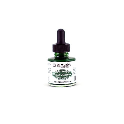 Dr. Ph. Martin's Spectralite Private Collection Liquid Acrylics (22PC) Arcylic Paint Bottle, 1.0 oz, Forest Green, 1 Bottle