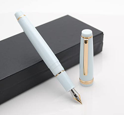 JINHAO 82 Fountain Pen with Gold Clip (F Nib 0.5mm, Light Blue) - color: Light Blue