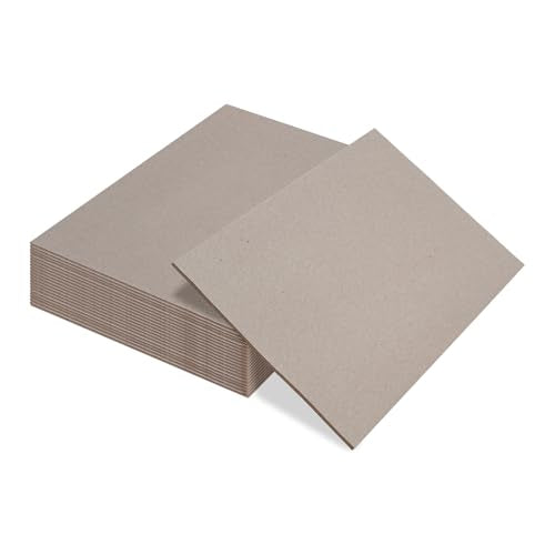 Goefun 20 Pcs 12.5x10 Thick Chipboard | Heavy-Duty 80pt/2mm Grey Bookboard Chip Board for Book Binding, Photo Backing, Crafts & DIY Projects - size: 12.5x10