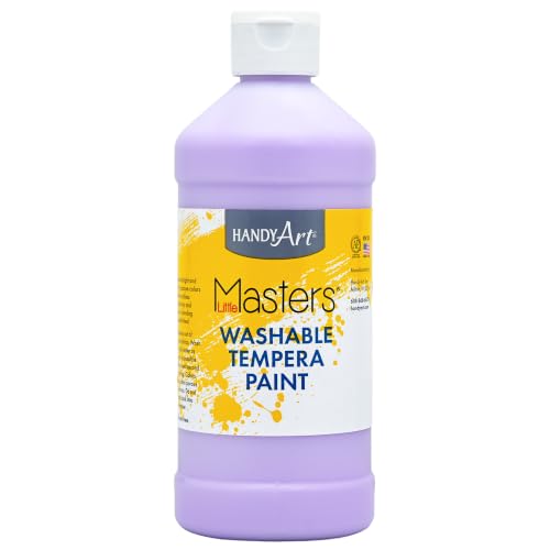 Handy Art Little Masters Washable Tempera Paint, Light Purple, 16 oz Bottle | Bright & Mixable, High Opacity, Washable Colors for Classroom, Students, Kids, Young Artists, Safe & Non-Toxic, Made in USA - color: Light Purple, size: 16 Fl Oz (Pack of 1)