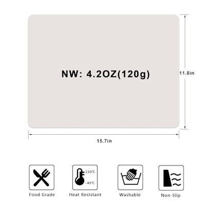 Silicone Placemats, Food-Grade Non-Slip Waterproof, Dining, Countertop Protector, Kitchen Counter Mat, Heat Resistant, Baking mat Dishwasher Safe - color: White Gray, size: 15.7 x 11.8 in - 2pcs (0.03 in)