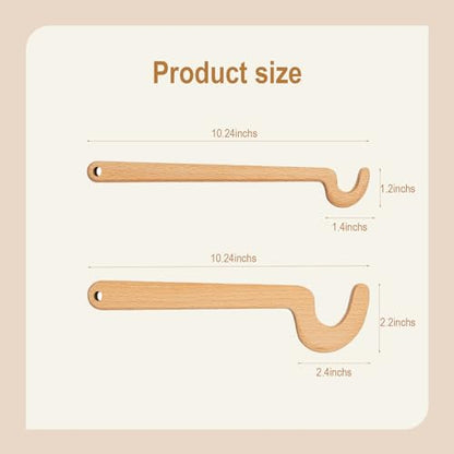 AEROVA 2PCS Wooden Pottery Throwing Tools, Pottery Quick Shaping Tools, Pottery Rim Forming Tools, Long Handle Throwing Assistive Tools, Pottery Shaping and Molding Aid Tools,Clay Throwing Stick(2)