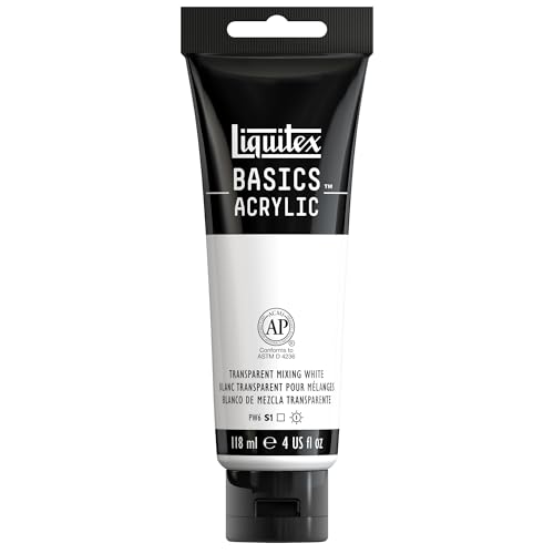 Liquitex BASICS Acrylic Paint, 118ml (4-oz) Tube, Transparent Mixing White - color: Transparent Mixing White, size: 4 Fl Oz (Pack of 1)