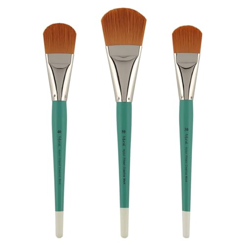 Creative Mark Art Supplies Large Mural Synthetic Golden Taklon Paint Brush - Filbert #30, 40, 50 - Artist Supplies for Acrylics, Watercolors, and Oils - Durable, Resilient, Seamless Ferrules - color: Filbert, size: 30, 40, 50