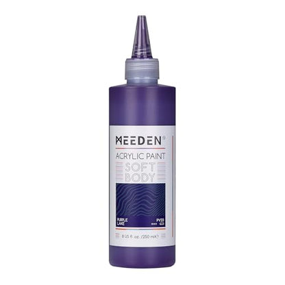 MEEDEN Soft Body Acrylic Paint: Purple Lake Matte Finish - 250ml/8.45oz Bulk Acrylic Colors in Ergonomic Bottle - Fluid Flow Art Paints for Artists Canvas Painting - color: Dioxazine Violet