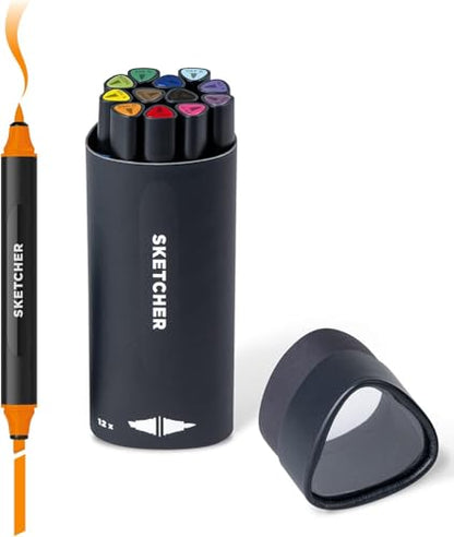 MOLOTOW™ Dual-Tip Sketcher Set 12-Marker Set, Main Kit 1 - style: Main Kit 1