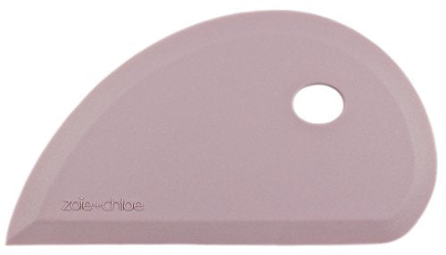 Zoie + Chloe Multipurpose Silicone Bowl Scraper - Dough Scraper for Cleaning Mixing Bowls, Baking Pan - Silicone Scraper Spatula For Painting, Smoothing, Frosting, Cake Decorating - Purple, 7x3.75" - color: Purple