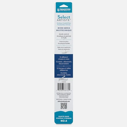 Princeton Select Artiste Palette Knife, Medium Multi Angle Scraper, Satin Turqouise Handle, No. 6, Metal, 1 Count - style: Medium Multi Angle Scraper No. 6