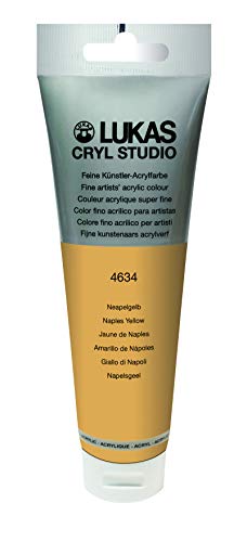 Lukas CRYL Studio Artist Acrylic Paint, Naples Yellow, 125 ml Tube - High Pigment Acrylic Paints for Canvas Painting, Large Scale Works - Medium-Viscosity, Water-Mixable, Fast Drying - color: Naples Yellow, size: 4.23 Fl Oz (Pack of 1)