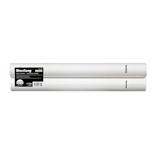 Bienfang Sketching & Tracing Paper Roll, White, 24 Inches x 50 Yards (2-Pack) - for Drawing, Trace, Sketch, Sewing Pattern