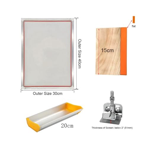 PLiLiEI 1pc A3/A4 Screen Printing Kit - with Squeegee, Emulsion Coater & Clamp for DIY T-Shirt, Paper, and Multi-Surface Printing(A3kitsx80Tx200mesh) - size: A3kitsx80Tx200mesh