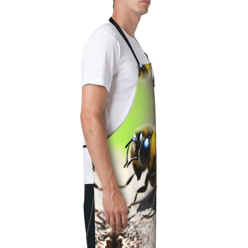 Cartoon heart sun Heavy Duty Waterproof Apron with Pockets for AdultsResistant Grilling, Gardening, Painting - color: Cute Little Bee