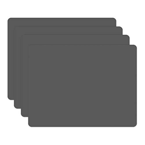Silicone Placemats, Food-Grade Non-Slip Waterproof, Dining, Stain Resistant, Countertop Protector, Kitchen Counter Mat, Heat Resistant, Baking mat Dishwasher Safe (15.7x11.8Inch-4pack, Gray) - color: Gray, size: 15.7x11.8Inch-4pack