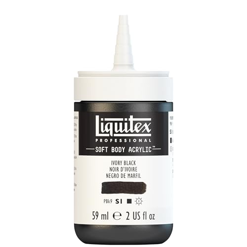 Liquitex Professional Soft Body Acrylic Paint, 59ml (2-oz) Bottle, Ivory Black - color: Ivory Black, style: 2-oz Bottle