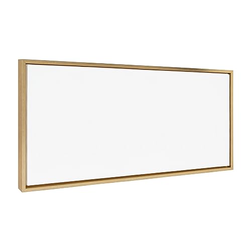 Kate and Laurel Sylvie Blank Framed Canvas Wall Art, 18x40 Bright Gold, Modern Empty Canvas for Paint-Your-Own Art, Premium Canvas Already Framed - color: Gold, size: 18"L x 40"W