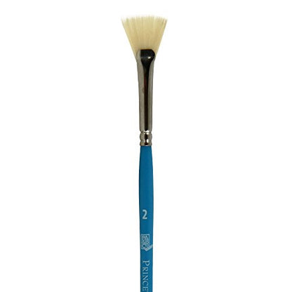 Princeton Select Artiste Bristle Fan Brush, Synthetic, Short Handle, Size 2, 1 Count - color: Princeton Blue, size: Size 2