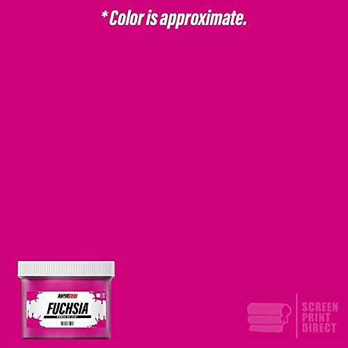 Rapid Cure® Screen Printing Ink Fuchsia (Quart - 32oz.) - Plastisol Ink for Screen Printing, Fast Curing Fabric Paint - Screen Print Direct®, USA Made - color: Fuchsia, size: 32 fl oz