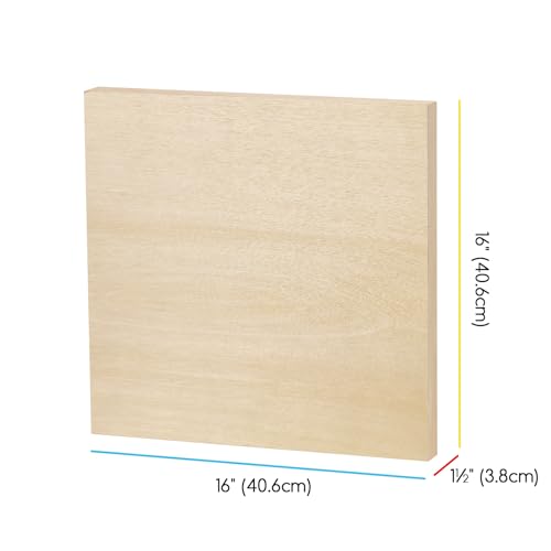 MEEDEN Unfinished Wood Canvas Board: 1-1/2" Deep 16x16” Wooden Canvas Panel Pack of 2 - Blank Cradled Wood Art Board for Painting - size: 16"x16"- 2 Pack