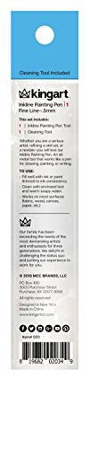 KINGART Fine Line Painting Pen 0.5mm Fine Line Brass Tips. Fluid Writer Paint Applicator Pen with Reservior, Prefect Tool for Drawing Lines, Lettering, Touching Up Paint & Scratch Repair - style: Fine Line
