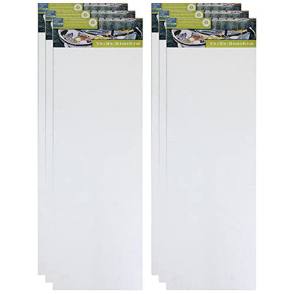 Artist's Loft 12" x 36" Level 3 Gallery Wrapped Heavy Duty Canvas - Archival, Acid Free Cotton Canvas for Acrylic and Oil Paint - Bulk 6 Pack - size: 12\ x 36\