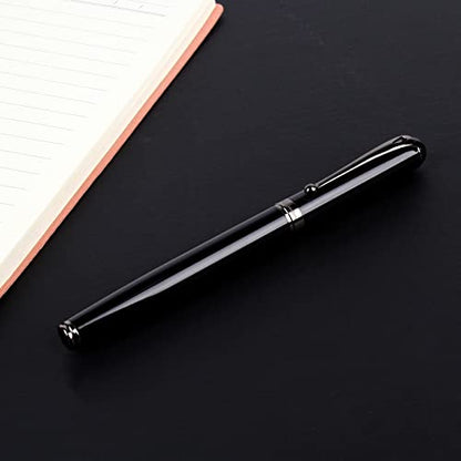 Fountain Pen-Smooth Writing Metal Water Pen with Gift Case Fine Nib Consistent Ink Flow Luxury Pen for Nice Pens Includes a Calligraphy Nib 8 Cartridges a Ink Refill Converter(Grey) - color: Grey