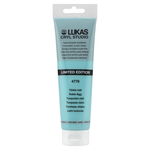 Lukas CRYL Studio Artist Acrylic Paint, Robin Egg, 125 ml Tube - High Pigment Acrylic Paints for Canvas Painting, Large Scale Works - Medium-Viscosity, Water-Mixable, Fast Drying - color: Robin Egg, size: 4.23 Fl Oz (Pack of 1)