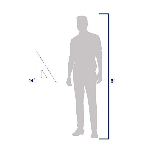 Pacific Arc Drafting Triangle, 14-inch, 30/60/90 Degrees, w/Inking Edge, Topaz - color: Topaz, size: 14-in, 30/60/90 degrees