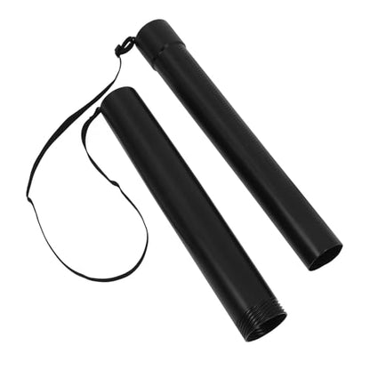 Cabilock Adjustable Black Poster Storage Tube with Shoulder Strap for Blueprints Artwork Scrolls Extendable Drawing Carrier Tube for Art Handling and Document Protection