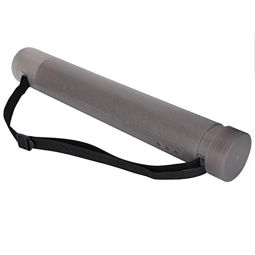 Telescopic Drawing Tube Expandable Painting Tube Retractable Art 34.4 Inches PE Plastic Storage Case with Flip Cover for Posters Maps Documents Blueprints (Dark Gray) - color: Dark Gray