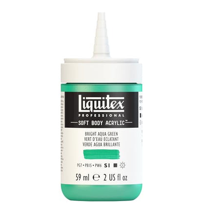 Liquitex Professional Soft Body Acrylic Paint, 59ml (2-oz) Bottle, Bright Aqua Green - color: Bright Aqua Green, style: 2-oz Bottle