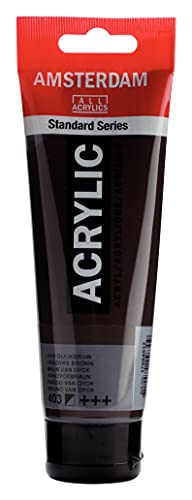 Amsterdam Standard Series Acrylic Tube 120ml Vandyke Brown 403 (17094032) | Vibrant Color with Acrylic Resin Binder, High Lightfastness, Water-Based, Strong Coverage, Visible Brush Strokes - color: Vandyke Brown, size: 1 Count (Pack of 1)