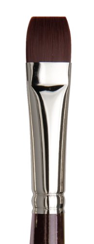 da Vinci Oil & Acrylic Series 7385 Top Acryl Paint Brush, Bright Red/Brown Synthetic with Long Ergonomic Handle, Size 10 (7385-18) - size: Size 10, style: Bright Brown Long
