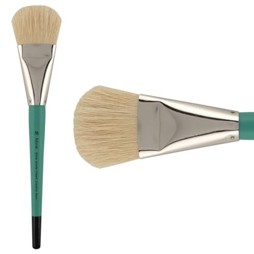 Creative Mark Art Supplies Large Mural Natural Hog Bristle Paint Brush - Filbert #50-2 Pack - Artist Supplies for Acrylics, Watercolors, and Oils - Durable, Resilient, Seamless Ferrules - color: Filbert, size: 50 - 2 Pack