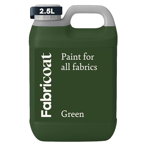 Fabricoat Green Fabric Upholstery Paint & Dye | 2.5L / 85 fl oz | Restore or Change Color of Couches Chairs Upholstery Car Interiors Clothing - Soft Flexible Finish - color: Green, size: 2500 ml